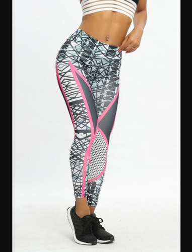 Lycra Deportiva Leggins -gym - Ref. 1160- Gris- Levanta Cola