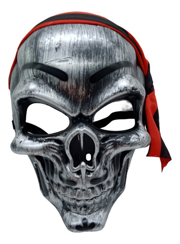 Mascara Pirata Silver Skull Festa Fantasia Corsario Haloween