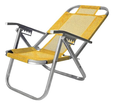 Cadeira De Praia Ipanema Reclinável - Amarelo