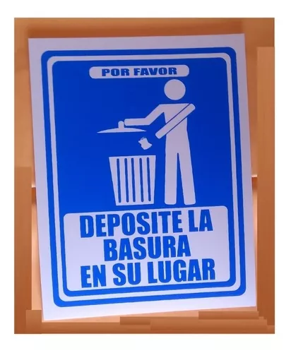 3 letrero señalizacion de deposite la basura en su lugar mercadolibre