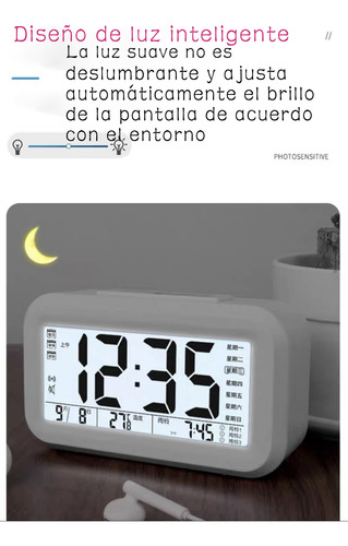 Reloj Despertador Con Pantalla Led, Fecha Y Temperatura