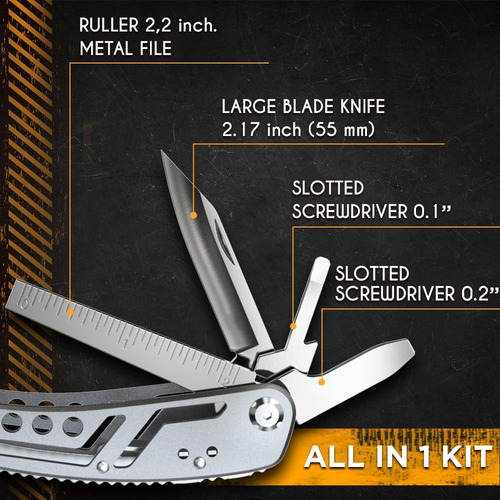Multiherramienta Con Mini Herramientas Cuchillo Alicates Mej