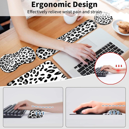 Reposamunecas Para Teclado + Almohadilla De Raton + Soporte