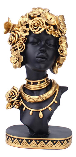 Estatua De Mujer Africana, Figura Tribal De Estilo A Negro