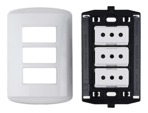 Tomacorriente Triple Armado 10 A Blanco