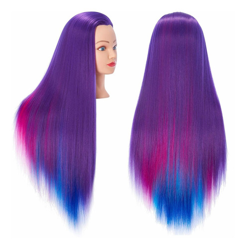 Cabeza De Maniquí  Purple Hair - Estilistas Cabezote Peinar