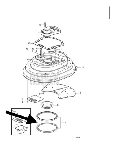 Sello Volvo Penta # 21535352 Ips A, B, C, D, E, F.