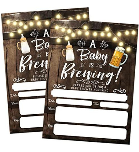 A Baby Is Brewing Invitación Para Baby Shower Cerveza Y