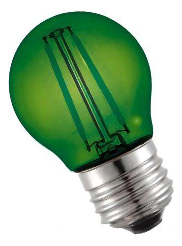 Lampara Led Gota Filamento 2w G45 Interelec Colores Color De La Luz Verde