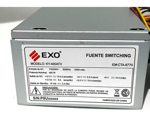 Fuente Mini Exo 400w Reales 220v Ky -400atx Original º20