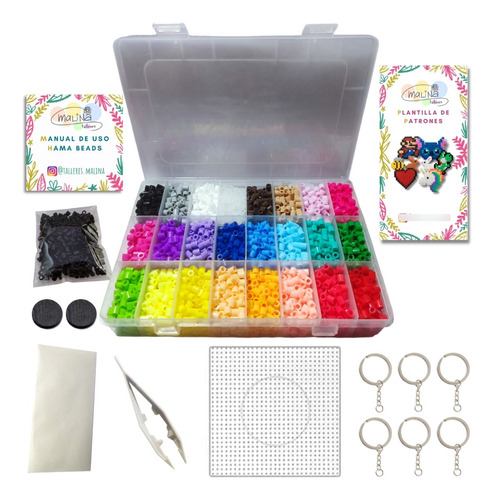 Kit Hama Beads 5mm Mostacilla Planchable De 24 Colores 