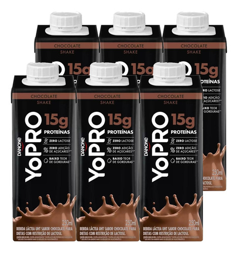 Yopro Chocolate Uht 15g De Proteínas 250ml (6 Unidades)