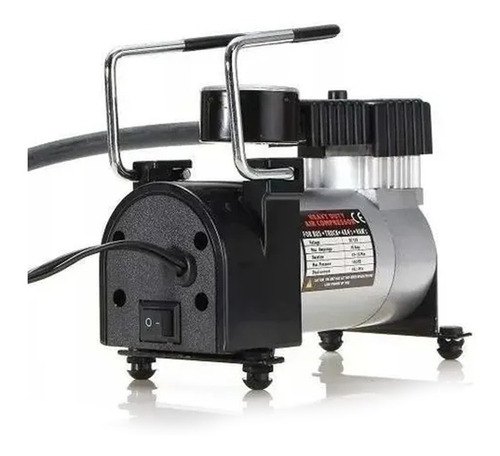 Imagen 4 de 10 de Compresor 12v Aire Metal Autos Inflador Neumatico Portatil