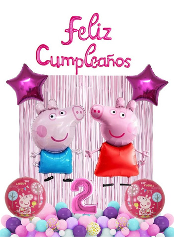 Set De Globos Peppa Pig Decoracion Fiesta De 50 Piezas