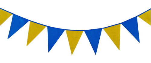 Banderín De Tela Friselina Azul Y Amarillo X 5 Metros