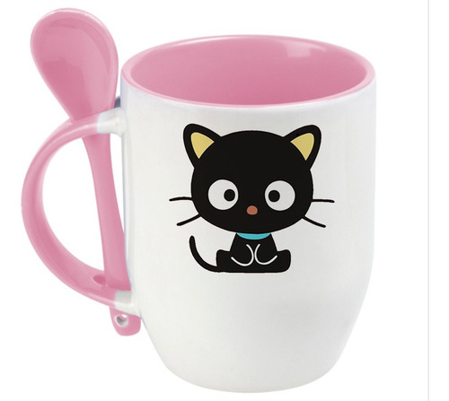 Taza  Con Cucharita Rosa Chococat