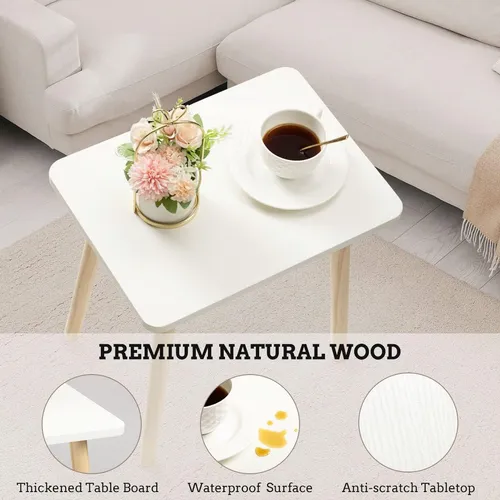 Mesas Auxiliares Boho Con Patas De Madera, Fácil Montaje