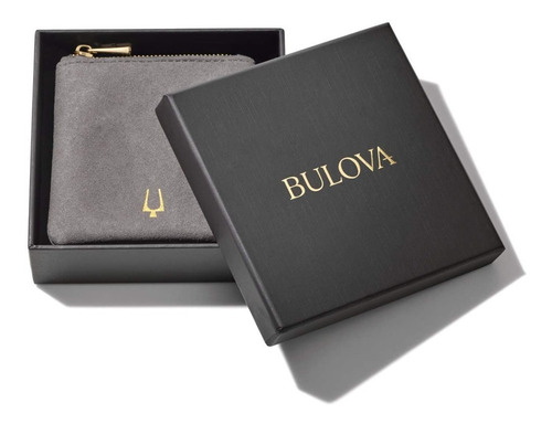 Pulsera Bulova Brazalete J96b022l / J96b022m De Cuentas Con Ónice Negro Mate Semiprecioso,cuenta Central Con El Logotipo De La Horquilla De Afinación De Bulova Tamaño Mediana / 19 De Diámetro