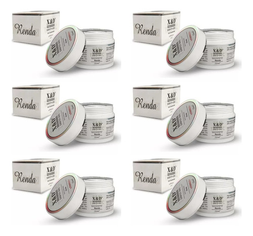 Kit 6 Gel Construtor Xed Led Uv Renda 56g Alongamento Unhas