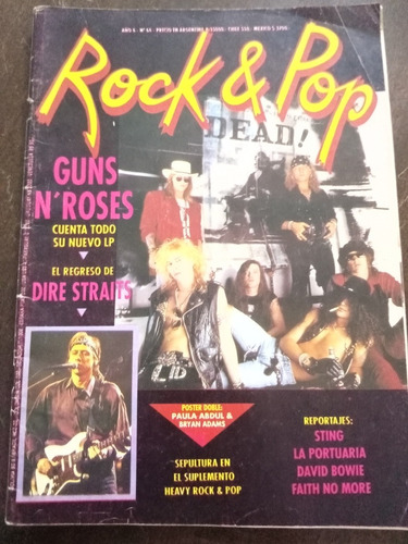 Revista Rock & Pop Guns N' Roses ( Año 1991 )