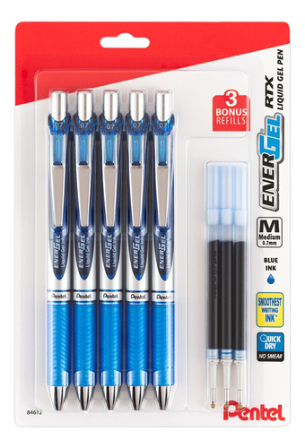 Pentel Energel - Boligrafos De Tinta De Gel Liquido De 0.028