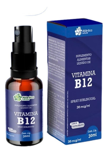 Vitamina B12 Cianocobalamina Spray Sublingual 36 Mcg/ml Sabor Tutti-Frutti