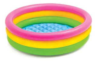 Alberca inflable redondo Intex Sunset Glow 58924 56L rosa y amarilla y verde