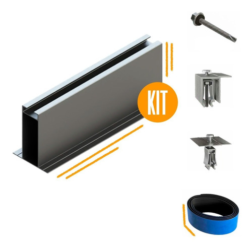 Kit Fixação De Painel Solar Para Telha Metálica Trapezoidal