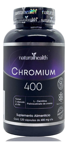 Cromo 400 Con L - Carnitina 120 Caps Natural Health