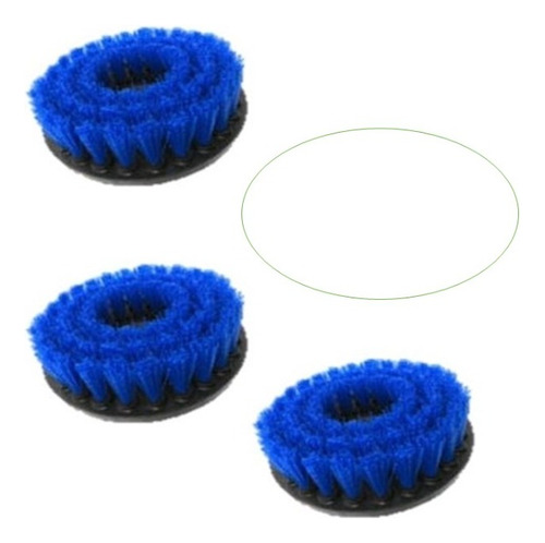 Kit De Cepillos Tapiceria X 3 Und Cerdas Azules  De 5 PuLG