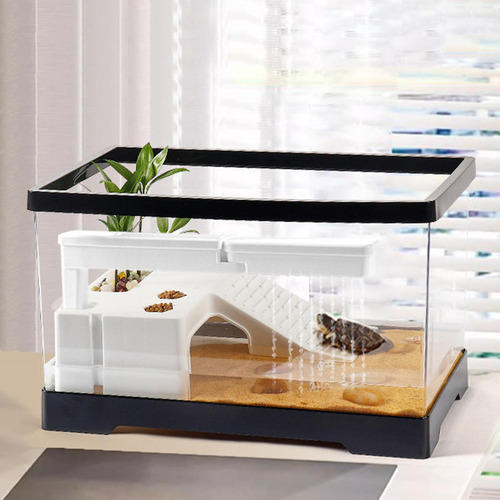 Tanque Para Tortugas De Agua Con Área De Negro Medio