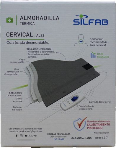 Almohadilla Silfab Eléctrica Térmica Cervical Cuello Al92