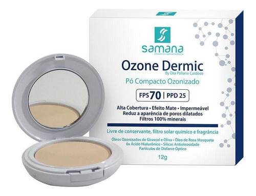 Ozone Dermic Pó Compact Ozonizado Fps70 Ppd25 Natural Samana