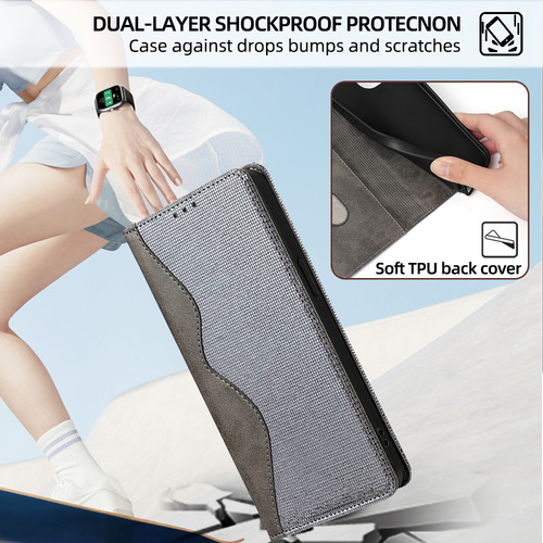 Funda Tipo Cartera Para La Serie Zte, Funda Tipo Libro De Piel Sintética Con Tapa Para Tarjetas Y Funda Delgada Con Función Atril