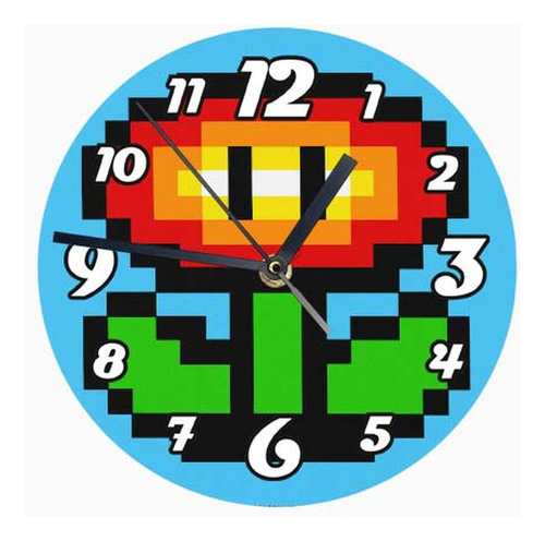 Reloj De Madera Brillante Diseño Mario Bros B320