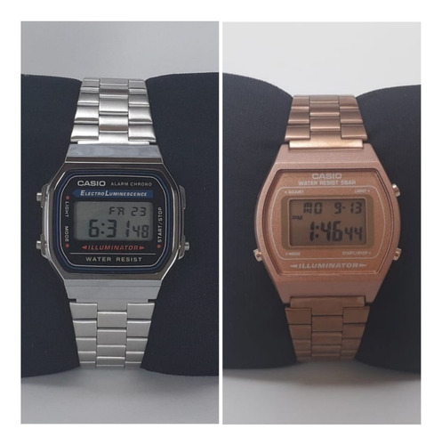 Relogios Casio Rosê E Prata Digital Original Masculinos