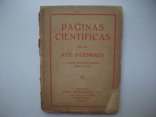 Páginas Científicas - José Ingenieros - Fotografías Inéditas