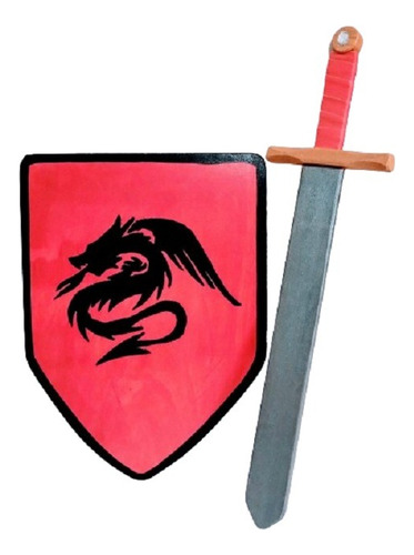 Espada Y Escudo Rey Caballero Medieval De Madera Baum