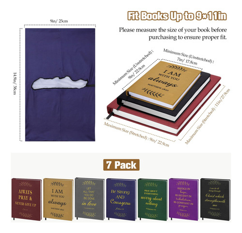 Funda Elástica Reutilizable Para Libros De Tapa Dura 7 Unida