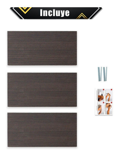 Imagen 7 de 8 de 3 Repisas Flotantes Minimalistas Melamina Vintage 30x15 Color Chocolate