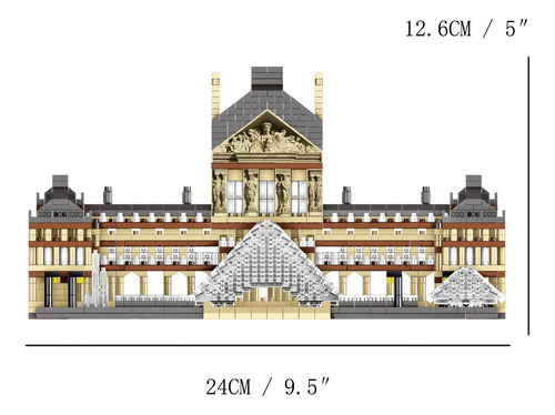 Tzfioy Juego De Bloques De Construccin De Museo Del Louvre D