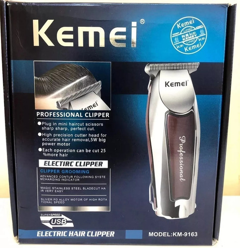 Cortadora Trimmer Recargable Usb Marca Kemei Modelo Km-9163