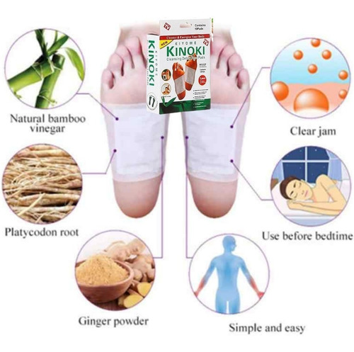 100 Parches Desintoxicantes Kinoki Para Pies Cuerpo Detox