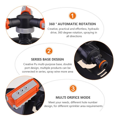Imagem 3 de 8 de 6pcs Automatic 360 Graus Rotativo Jardim Aspersor Irrigati