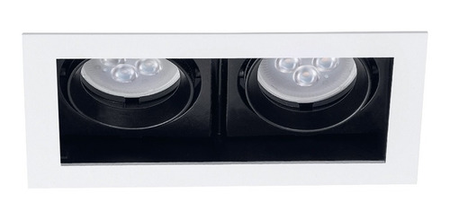 Imagen 3 de 7 de Lámpara Doble Cardan Blanca + 2 Bombillos Gu10 Luz Cálida