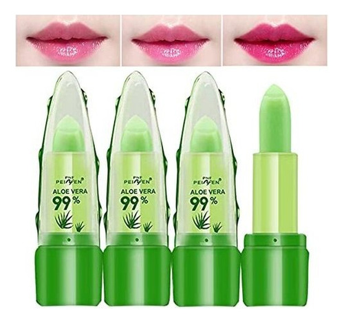 Lápices Labiales - Skynest 3 Pack Aloe Vera Lip Balm, Mo