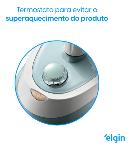 Passadeira De Roupa A Vapor Vertical Elgin Steamer 110v Branco E Azul