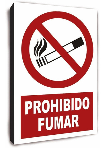 Cuadro De Señales - Prohibido Fumar - Laminas En Bastidor