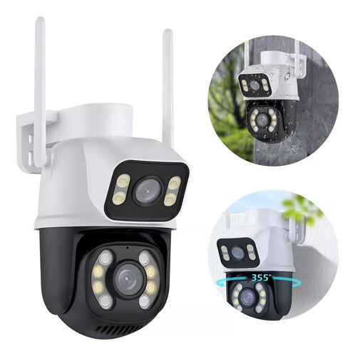 Câmera De Segurança Wi-fi Smart Camera A28b Dupla 3mp C Cor Branco