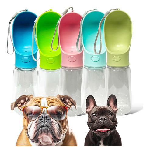 Garrafinha De Água Portátil Pet 550 Ml Garrafa Pote Cães Cor Azul N/a